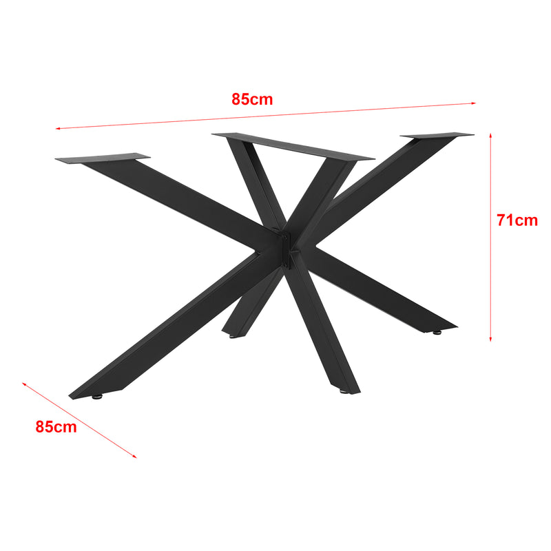 Croquis coté Pied de table Oberau stylé meuble DIY avec embouts de protection acier fer noir mat [en.casa]