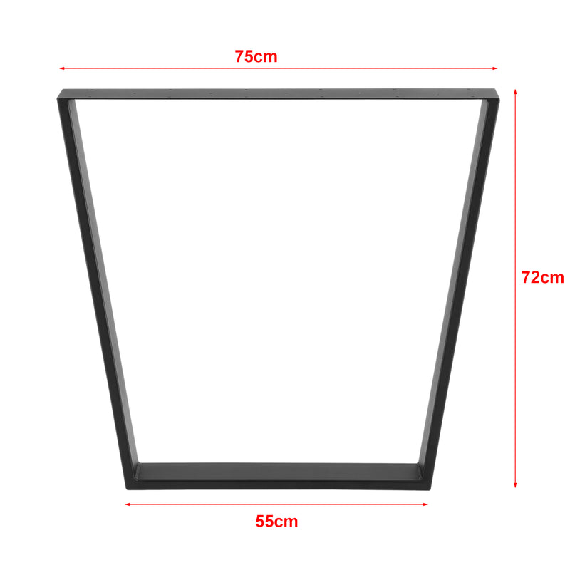 Croquis coté Set de 2 Pieds de Table DIY avec Embouts de Protection Noir Mat [en.casa]