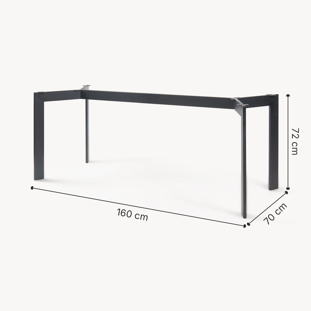 Piétement de table Verg acier laqué noir [en.casa]
