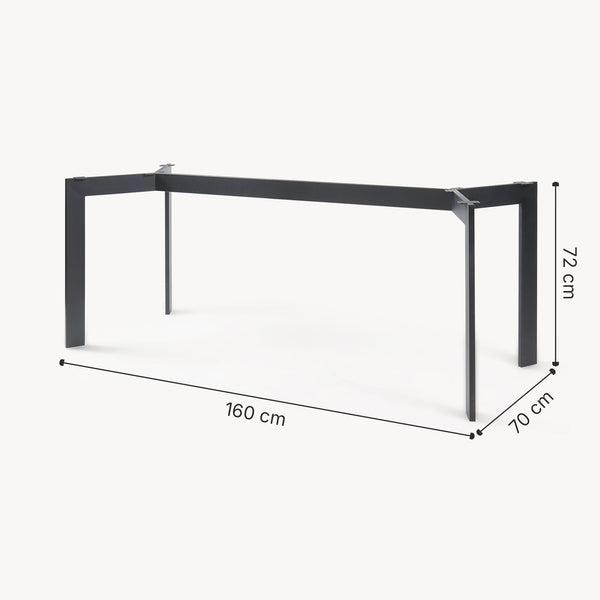 Piétement de table Verg acier laqué noir [en.casa]