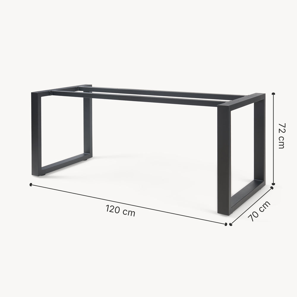 Piétement de table Vestmalu acier laqué noir [en.casa]
