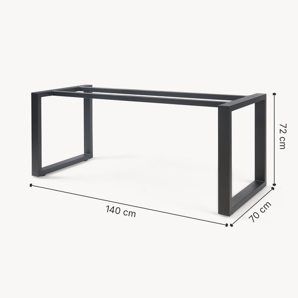 Piétement de table Vestmalu acier laqué noir [en.casa]
