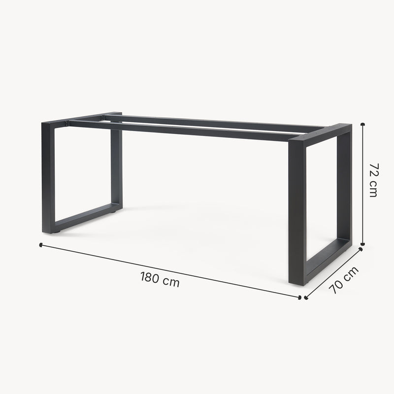 Croquis coté Piétement de table Vestmalu acier laqué noir [en.casa]