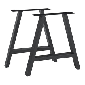 Ensemble de 2 pieds de table Eschau en acier noir [en.casa]