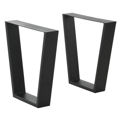 Set de 2 Pieds de Table DIY avec Embouts de Protection Noir Mat [en.casa]