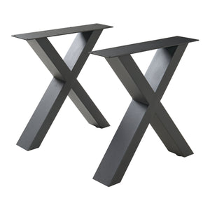 Lot de 2 pieds de table Maribo acier noir [en.casa]