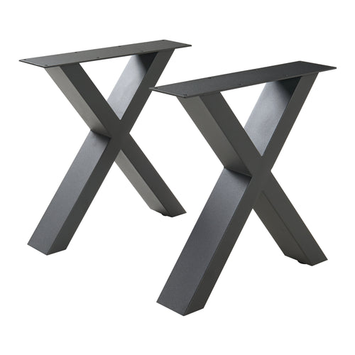 Lot de 2 pieds de table Maribo acier noir [en.casa]