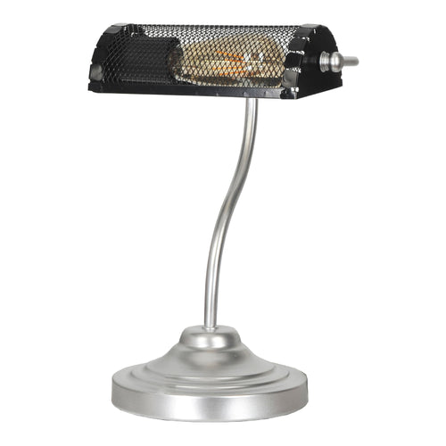 Lampe de bureau Ditton 37 x 26 x 26 cm E27 argenté noir [lux.pro]