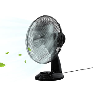 Ventilateur de table Ø 31 cm avec 3 vitesses Oscillant 40W Noir in.tec
