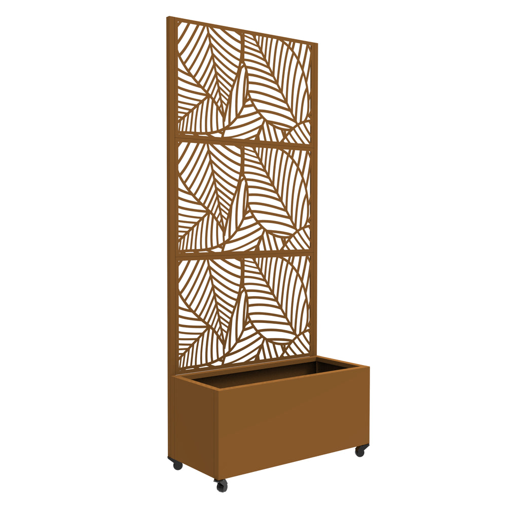 Cloison avec jardinière Surnskoki acier galvanisé 190 x 82 x 38 cm casa.pro