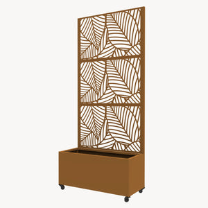 Cloison avec jardinière Surnskoki acier galvanisé 190 x 82 x 38 cm casa.pro