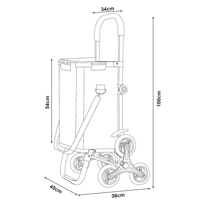 Croquis coté Chariot de courses Neef [en.casa]