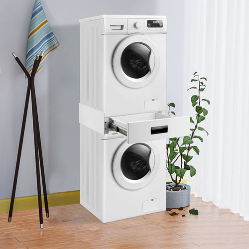 Kit de Superposition pour Lave-Linge Sèche-Linge Standard 60 cm Capacité 100 kg Blanc [en.casa]
