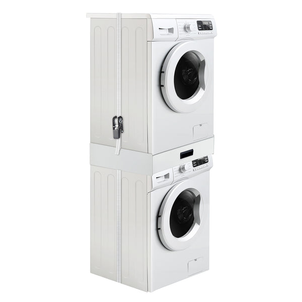 Kit de Superposition pour Lave-Linge Sèche-Linge Standard 60 cm Capacité 100 kg Blanc [en.casa]