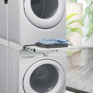 Kit de superposition universel pour appareils électroménagers Buxton blanc [en.casa]