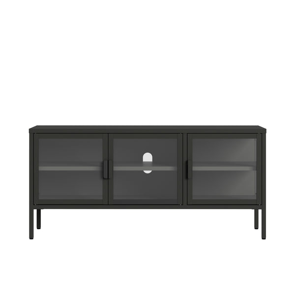 Buffet vitrine Borshavisa acier verre trempé [en.casa]