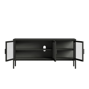 Buffet vitrine Borshavisa acier verre trempé [en.casa]