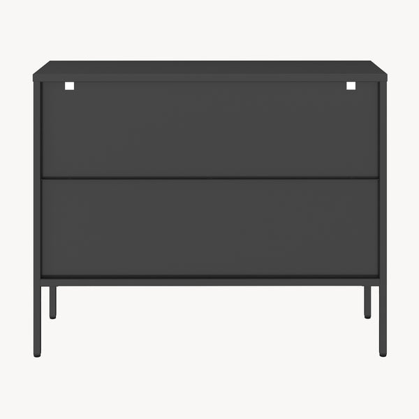 Buffet vitrine Borshavisa acier verre trempé [en.casa]