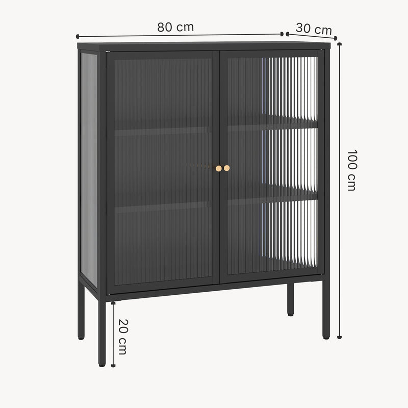 Croquis coté Buffet Vinterhavn acier noir [en.casa] 