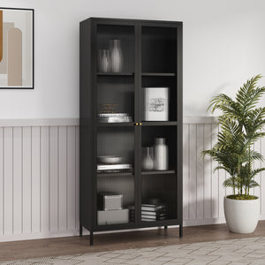 Armoire vitrée Säkylä acier verre [en.casa]
