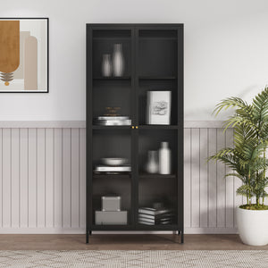 Armoire vitrée Säkylä acier verre [en.casa]

