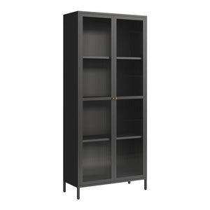 Armoire vitrée Säkylä acier verre [en.casa]
