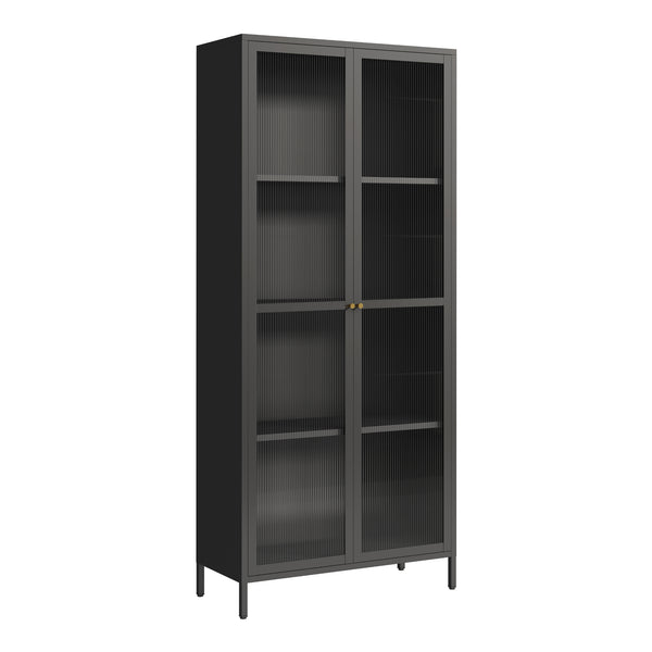 Armoire vitrée Säkylä acier verre [en.casa]
