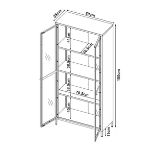Armoire vitrée Säkylä acier verre [en.casa]
