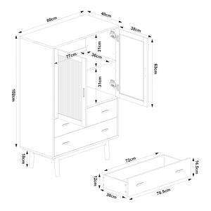 Armoire vitrée Susa 120 x 80 x 40 cm [en.casa]