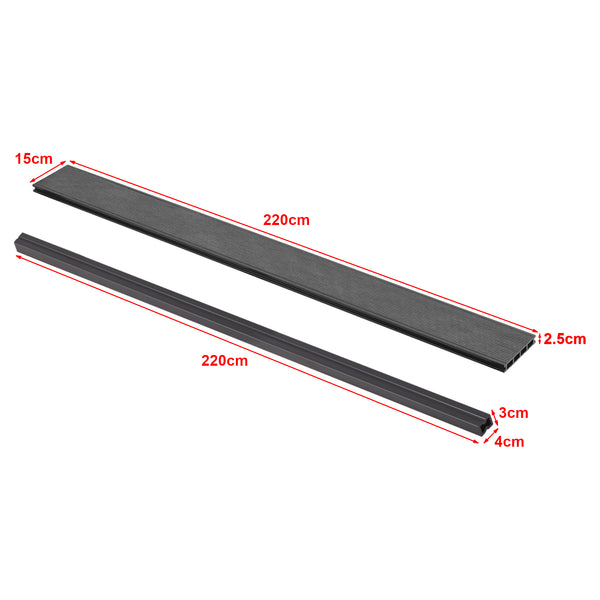 Ensemble complet de lames WPC Deilingen en différentes couleurs et tailles [neu.holz]