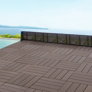 Set de 11 dalles de jardin Schramberg en bois composite 1m² 30 x 30 x 2,2 cm [en.casa]