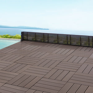 Set de 11 dalles de jardin Schramberg en bois composite 1m² 30 x 30 x 2,2 cm [en.casa]