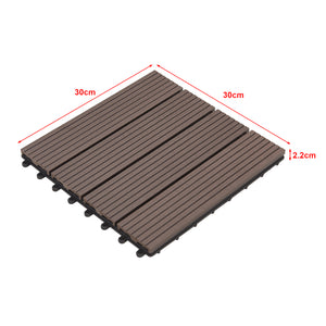 Set de 11 dalles de jardin Schramberg en bois composite 1m² 30 x 30 x 2,2 cm [en.casa]