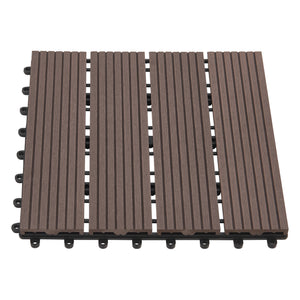 Set de 11 dalles de jardin Schramberg en bois composite 1m² 30 x 30 x 2,2 cm [en.casa]