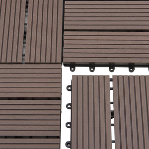 Set de 11 dalles de jardin Schramberg en bois composite 1m² 30 x 30 x 2,2 cm [en.casa]