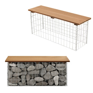 Banc en gabions Friesland WPC 100x45x30 cm en différentes couleurs pro.tec