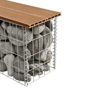 Banc en gabions Friesland WPC 100x45x30 cm en différentes couleurs pro.tec