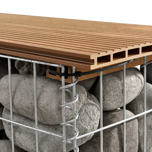 Banc en gabions Friesland WPC 100x45x30 cm en différentes couleurs pro.tec