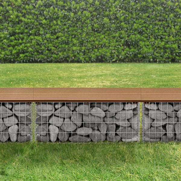 Banc en gabions Friesland WPC 100x45x30 cm en différentes couleurs pro.tec