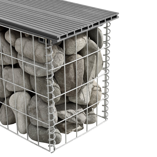 Banc en gabions Friesland WPC 100x45x30 cm en différentes couleurs pro.tec