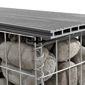 Banc en gabions Friesland WPC 100x45x30 cm en différentes couleurs pro.tec