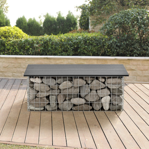 Banc en gabions Friesland WPC 100x45x30 cm en différentes couleurs pro.tec