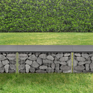 Banc en gabions Friesland WPC 100x45x30 cm en différentes couleurs pro.tec