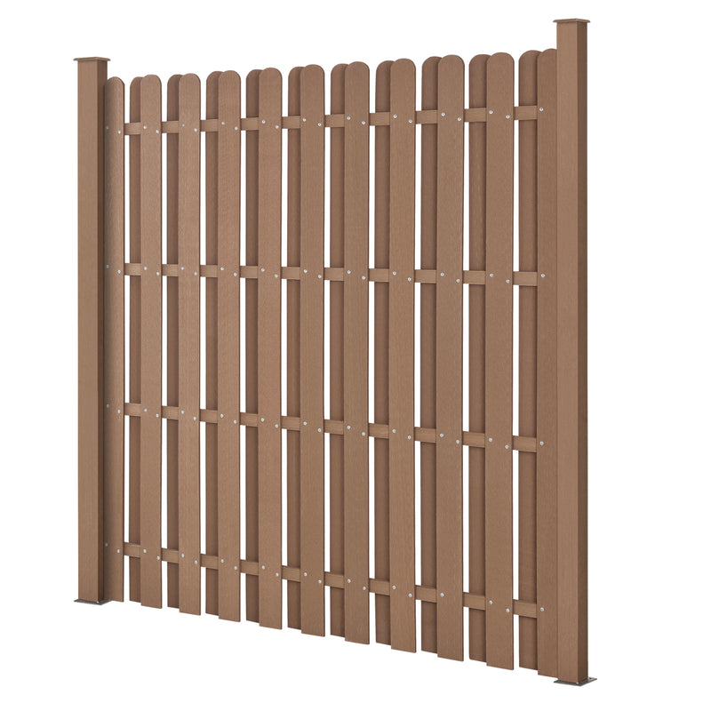 Croquis coté [neu.holz] Clôture Barrière Brise Vue Brise Vent Bois Composite (WPC) 180 x 180 cm Couleurs Différentes