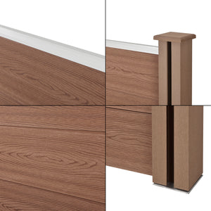 Clôture de jardin WPC avec élément incliné [neu.holz]