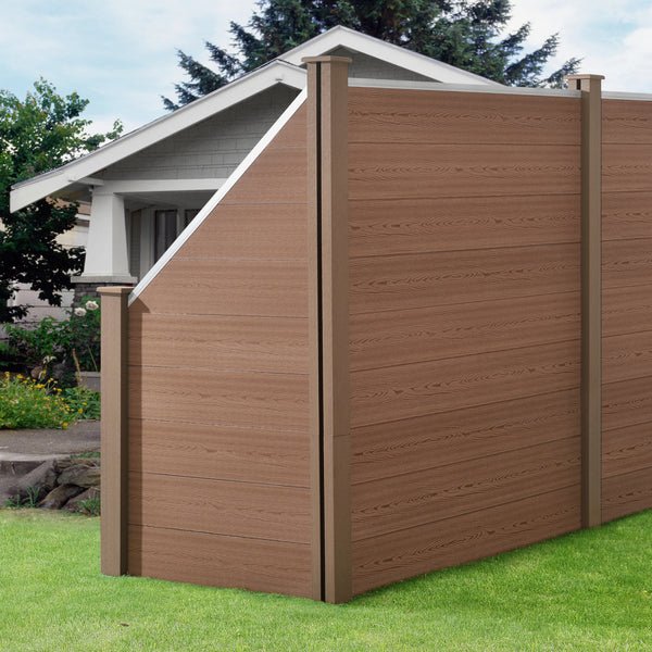 Clôture de jardin WPC avec élément incliné [neu.holz]