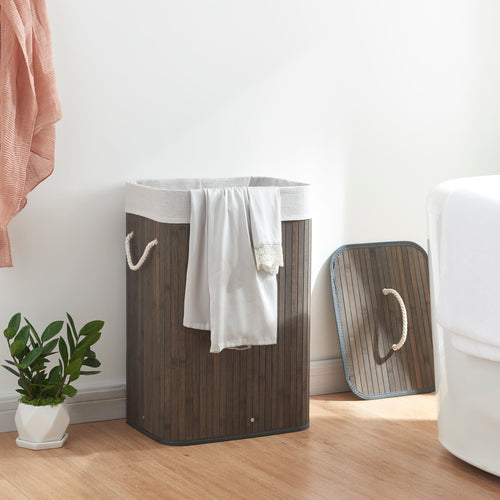 Panier à linge Salla bambou en différentes couleurs et tailles [en.casa] - premiumXL