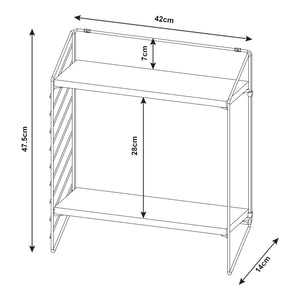 Étagère murale Bømlo avec 2 niveaux 48 x 42 x 14 cm [en.casa]