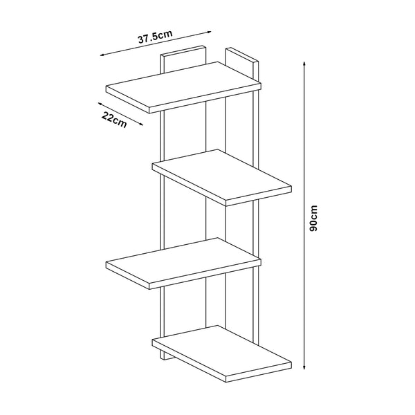 Étagère murale Hasvik 39,5x39,5x90 cm [en.casa]