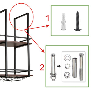 Étagère à vin Hubro Noir/Aspect Noyer [en.casa]